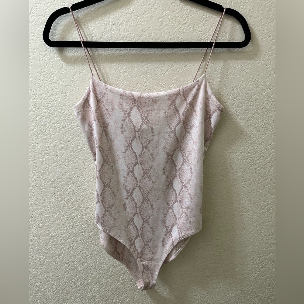 Silky snake print cami bodysuit